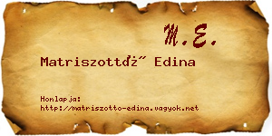 Matriszottó Edina névjegykártya